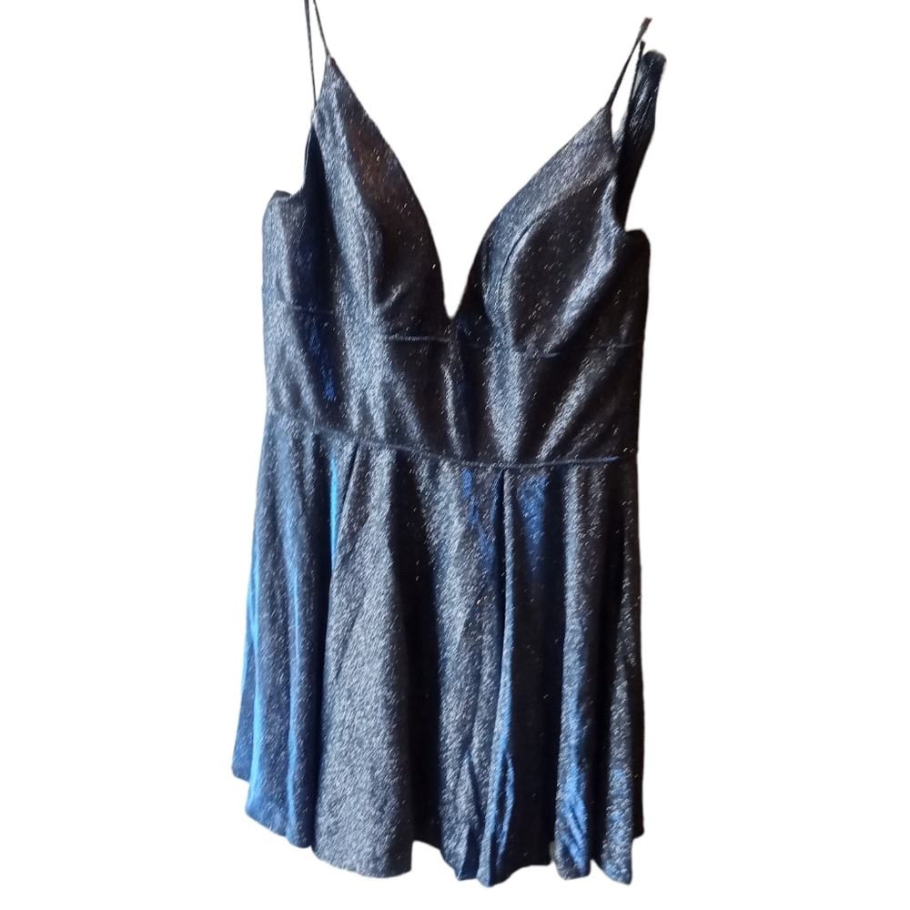 Blue Sequin Skater Prom Mini Skirt